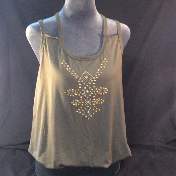 🌼Vintage 90’s 🌼 Fang Glam embellished strapy tank size large - Picture 1 of 6